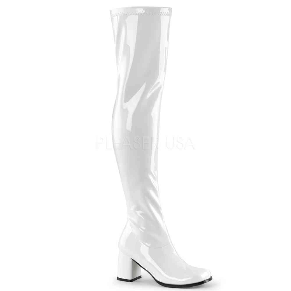 Funtasma - GOGO-3000 Kniehohe Stiefel - Weiß